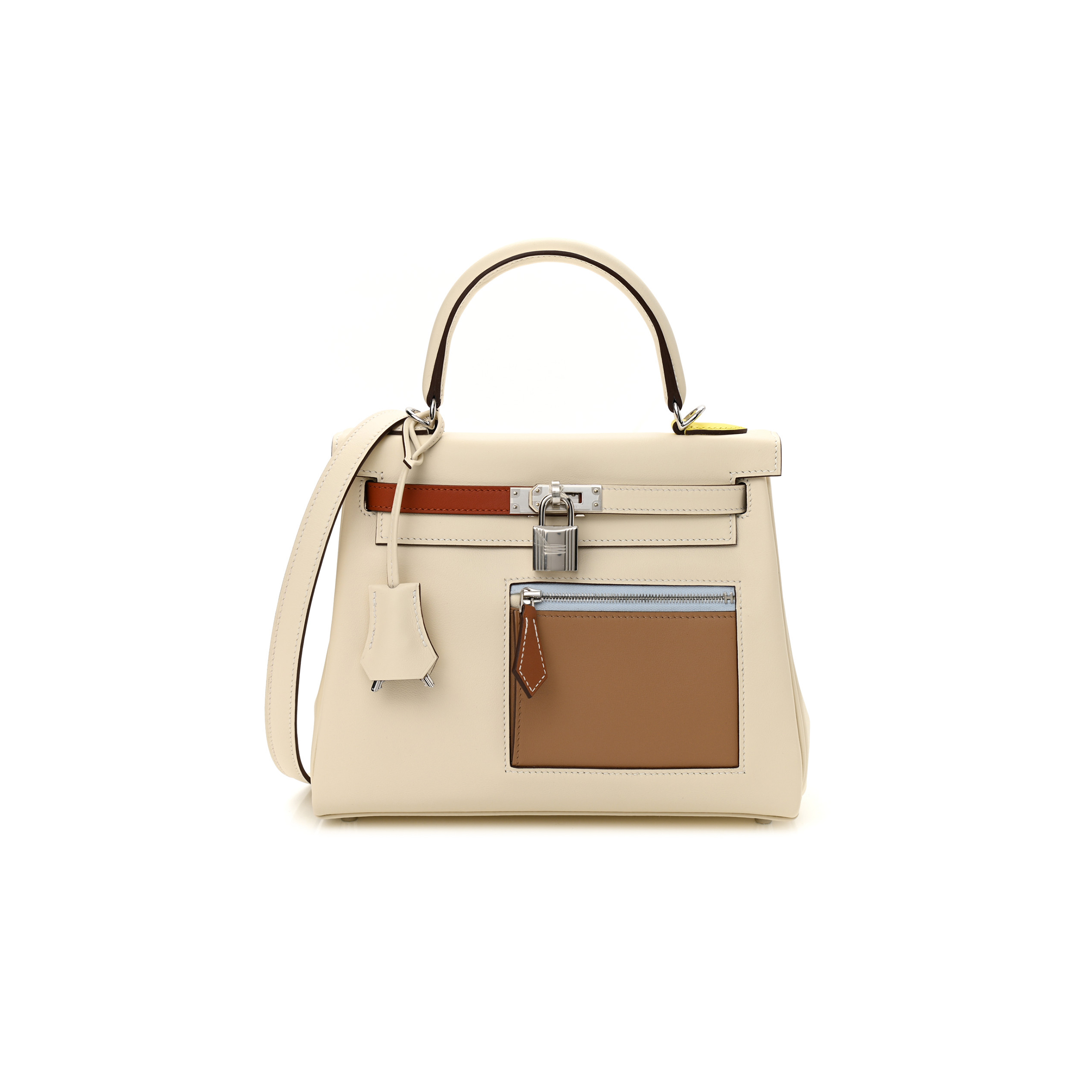 HERMÈS MASTER SWIFT COLORMATIC KELLY RETOURNE 25 NATA CUIVRE LIME MAUVE SYLVESTRE BLEU BRUME (25*17*7cm) 